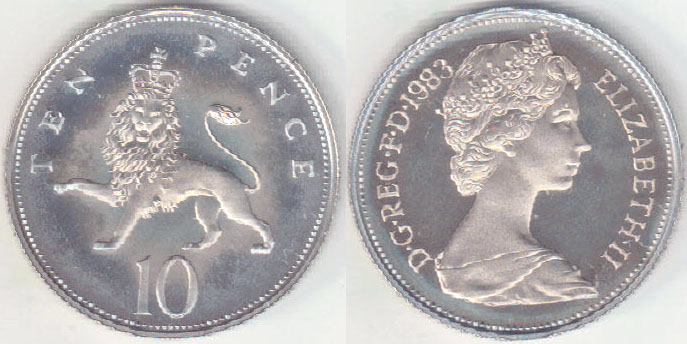 1983 Great Britain 10 Pence (Proof) A008135